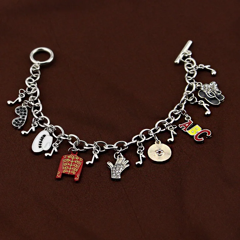 Michael Jackson Bracelet Commemorative Series Hat Leather Jacket CD Bracelet Pendant Men's and Women's Collection Gift