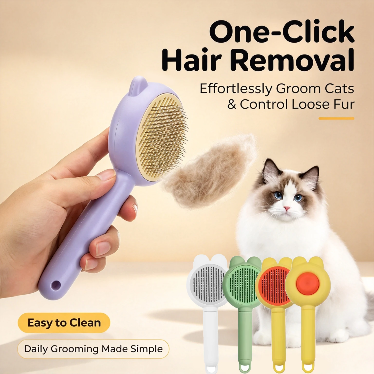 Cute Cat Dog Pet Comb Anti-Slip Grooming Brush Pet Hair Removal for Cats Needle Comb to Remove Floating Hair Supplies Products