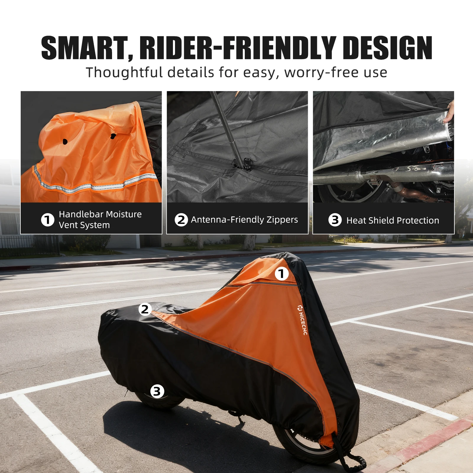 Allwetter-Motorradabdeckung Wasserdicht 420D PU Für Harley Street Glide FLHX Special FLHXS Road King / Road Glide / Special – Detail 10