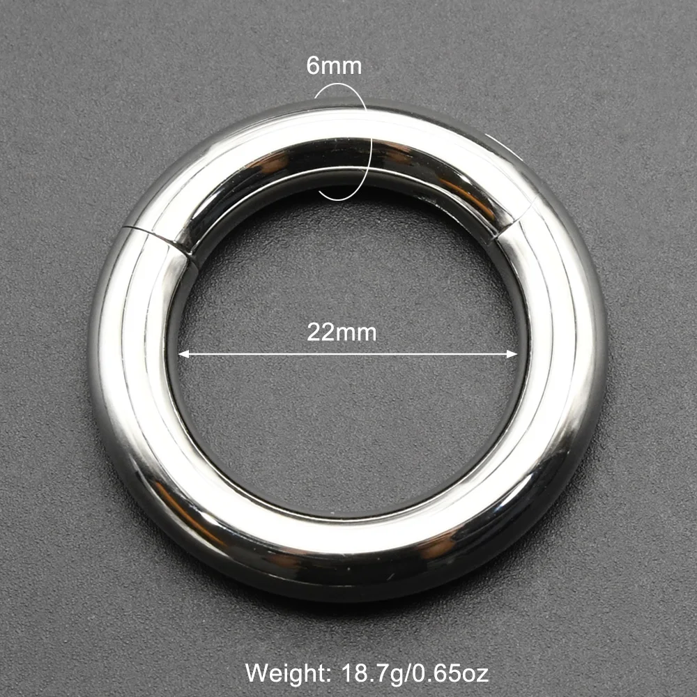Glatter, aufklappbarer Edelstahl-Segment-Reifenring, 00 g, großer Septum-Clicker, BCR PA-Piercing, Nasenring, Ohrdehner-Gewichte