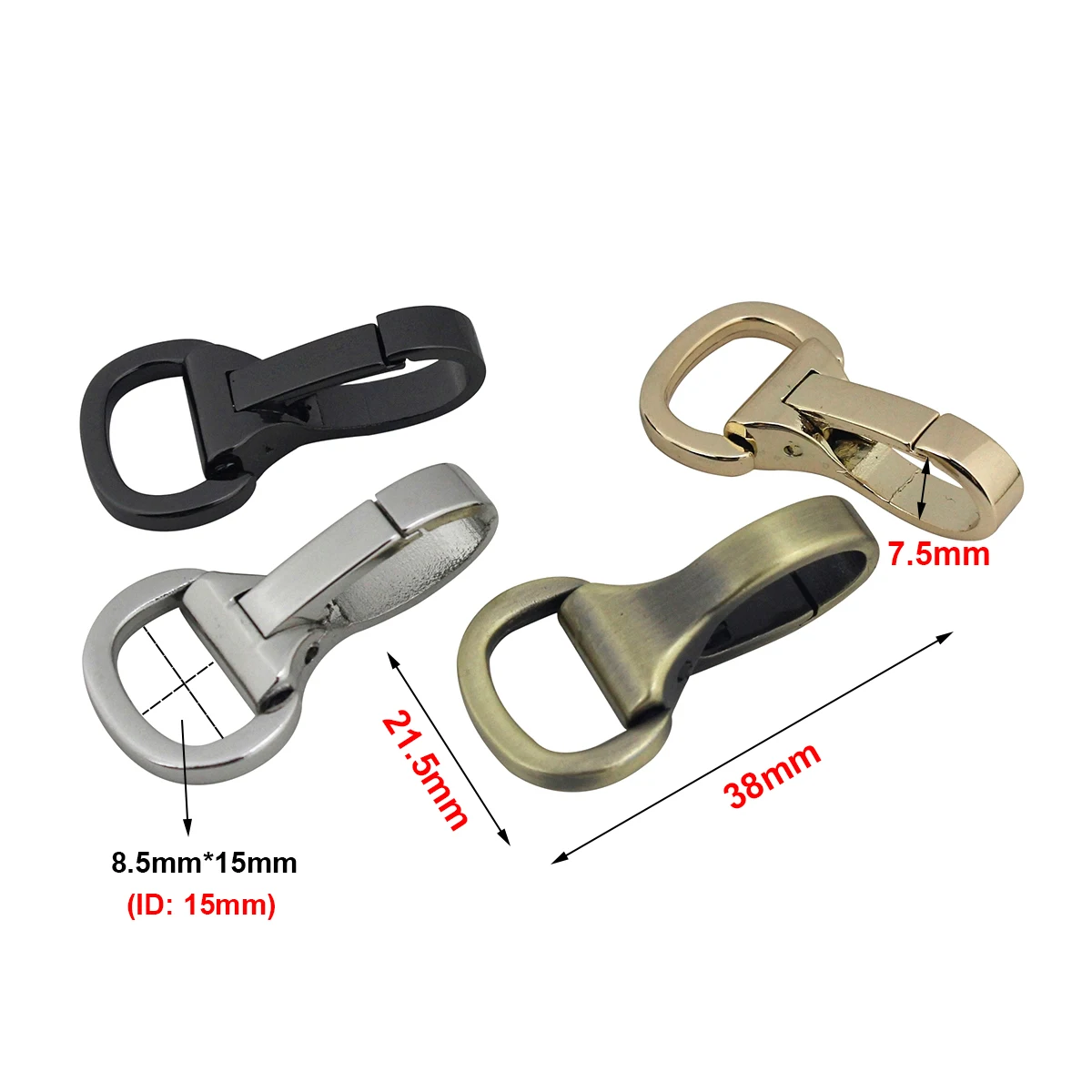 1pcs Metal Snap Hook Trigger Lobster Clasp Clip Spring Gate for Leather Craft Bag Strap Belt Webbing Keychain