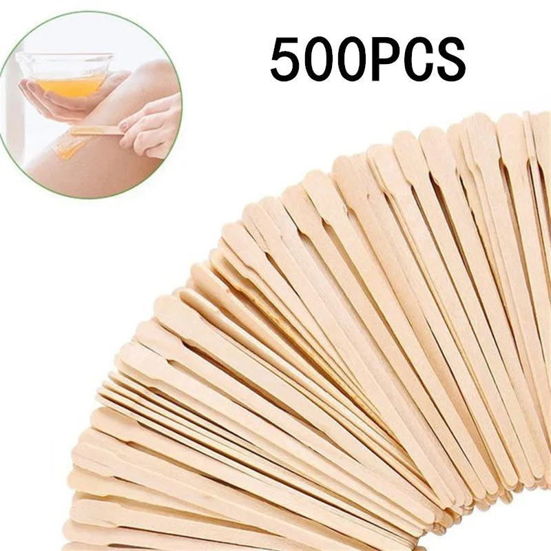 Women's Wooden Hair Removal Sticks Disposable Depilation Spatula 100/200/500PCS Waxing Sticks for Face & Eyebrows Beauty Tool