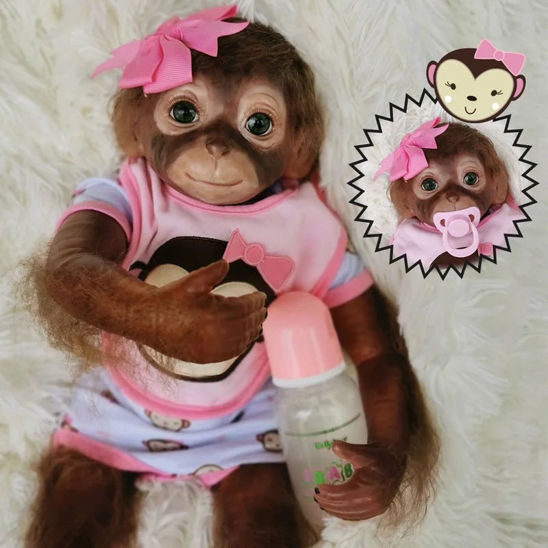 1 Pc 20 Inch Reborn Silicone And Lifelike Monkey Boys Girls Toys Popular Reborn Toddler Baby Dolls Bebe Doll Reborn Soft Touch