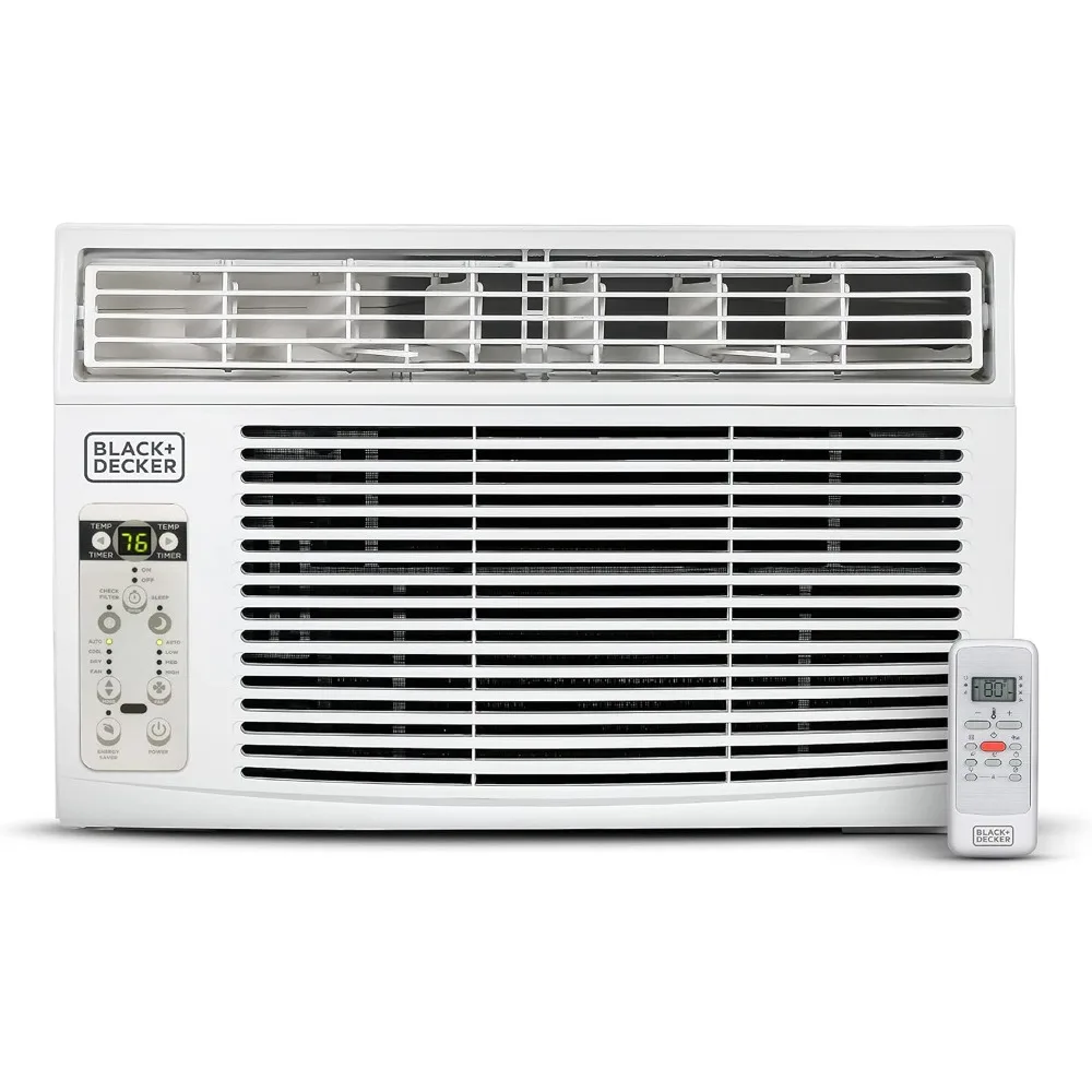 

Window Air Conditioner 6000 BTU, Window AC Unit with Remote Control, 3 Cooling Speeds and Fan Only Function, White