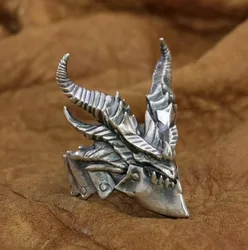 American Style Retro Silver Color Mech Dragon Ring UNISEX Cool and Domineering Punk Party Ring