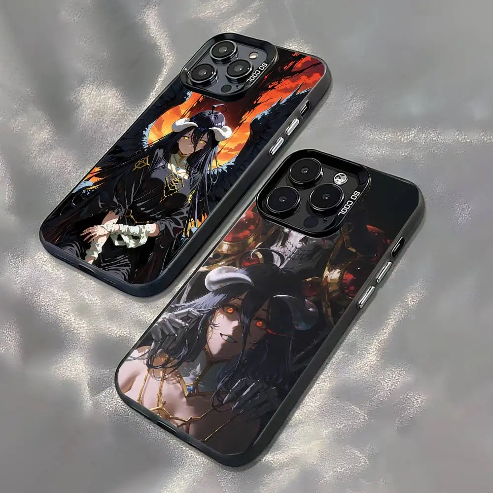 

A-Albedo O-OverlordS For iPhone 17,16,15,14,13,12,11,Mini,Pro,E,SE4,XS,MAX Black Shockproof Candy Matte Cover