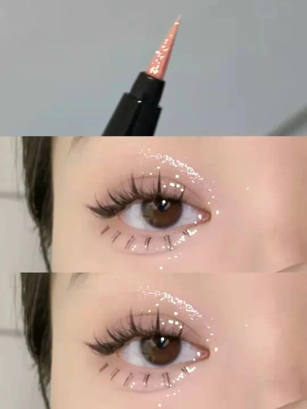 Oro Rosa Illumina l'ombretto e la fodera Silkworm Pen Evidenziatore Matita Liscia di lunga durata Impermeabile Diamante Champagne Shimmer