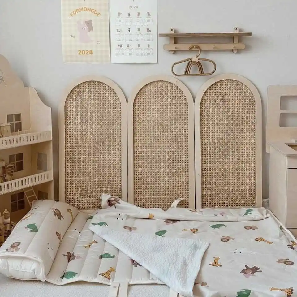 Nordic ins style rattan room decoration blocking screen partition background board wall circumference foldable shooting props