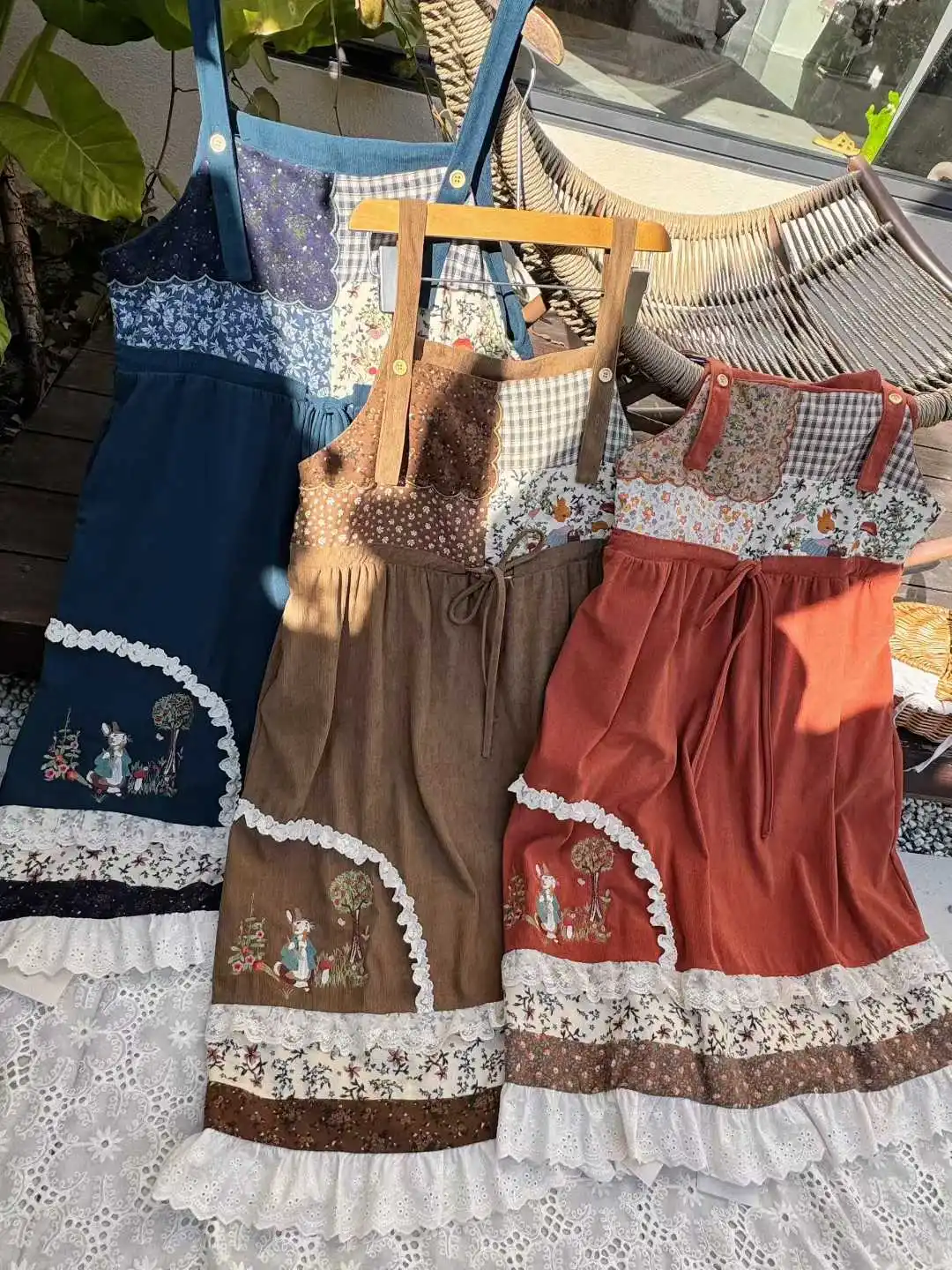 Inverno coreano doce veludo renda bordado sem mangas suspender vestido mori menina kawaii lolita harajuku japonês vestido longo