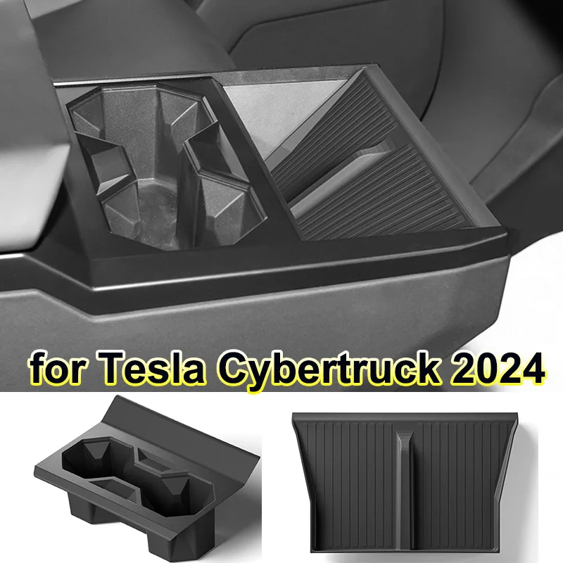 

For Tesla Cybertruck 2024 Center Console Cup Holder Wireless Charging Mat Protect Pad Organizers Silicone Interior Accessories