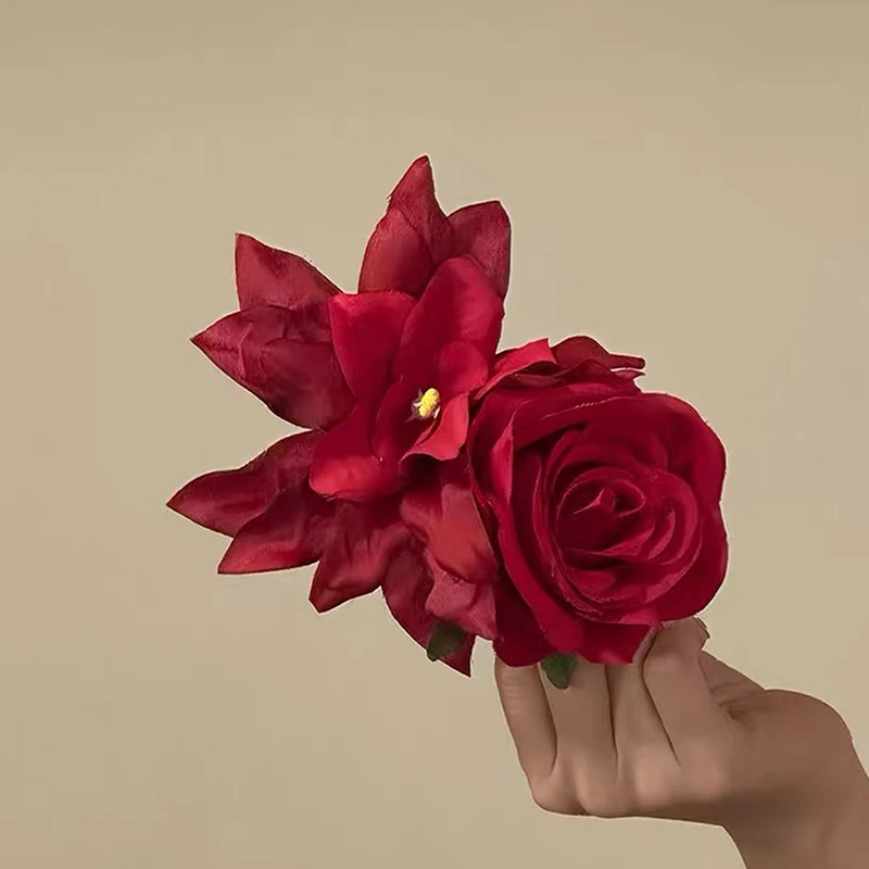 

Red Lily Fashion High Quality Of The Valley Lily Tassels Hairpins Flower Petal Duckbill Hairgrip Simulation Flower Girls Women