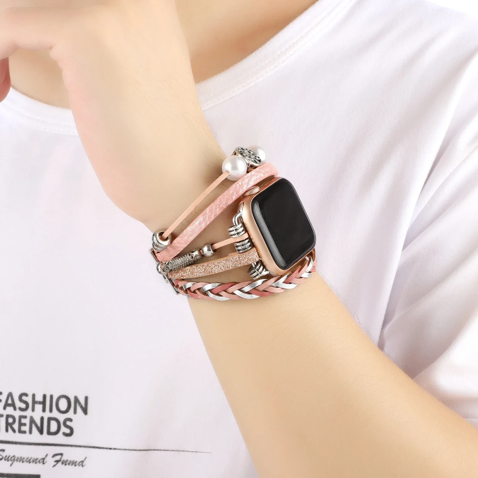 Jewelry+Metal Strap for Apple Watch 10 42mm 46mm 9 8 7 45mm 41mm Ultra 49mm Exquisite band Belt iWatch 6 5 4 3 SE 44mm 42mm 40mm