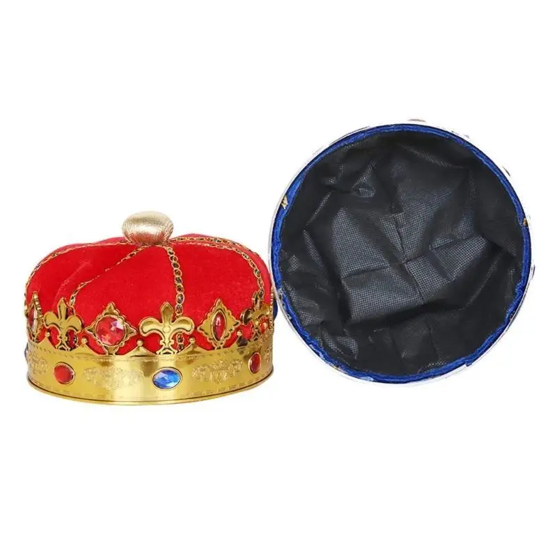652F King Crown หมวก King เครื่องแต่งกายวันเกิด Crown หมวกสำหรับเด็กผู้ใหญ่ฮาโลวีน Masquerades วันเกิดงานปาร์ตี้