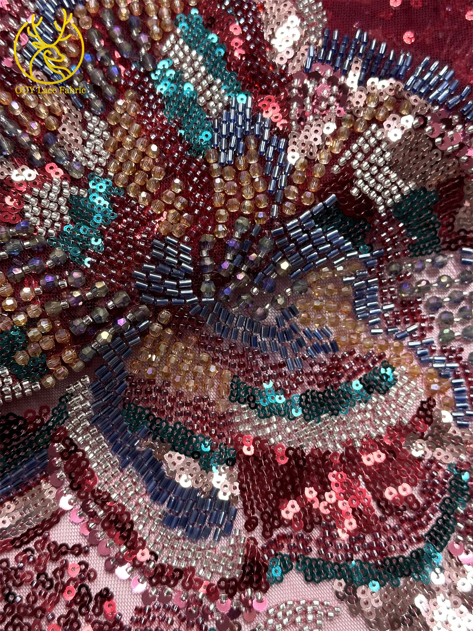 2026 Luxus-Bräutigam-bestickter Perlen-Spitzenstoff, neuester nigerianischer afrikanischer Pailletten-Spitzenstoff, Party-Hochzeitskleid, individuelles Nähen – Detail 13