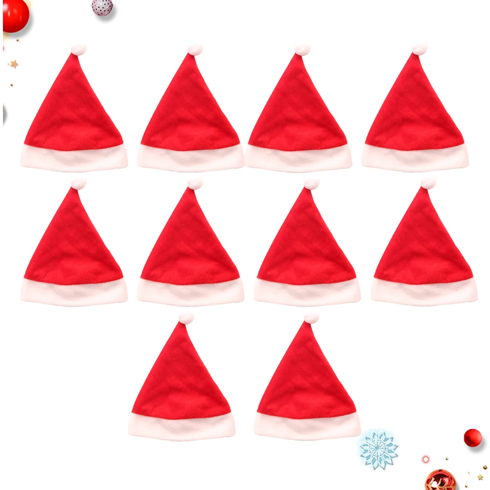 

10pcs Lovely Christmas Caps Decorations Hats Chic Christmas Gift Caps Ornament for Party Home Restaurant Shop