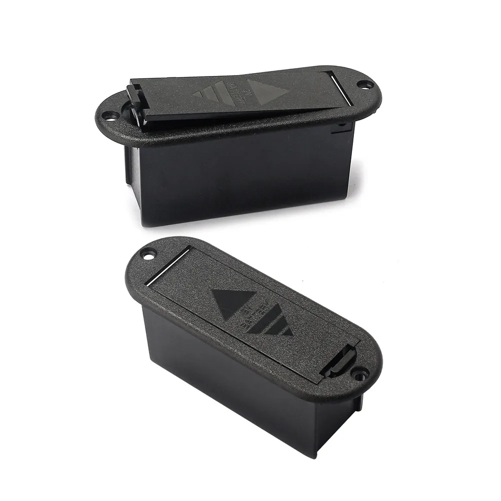 Black 9V Battery Holder Case Professional Grade for Active Guitar and Bass Pickup Plastic Construction Reliable Steady