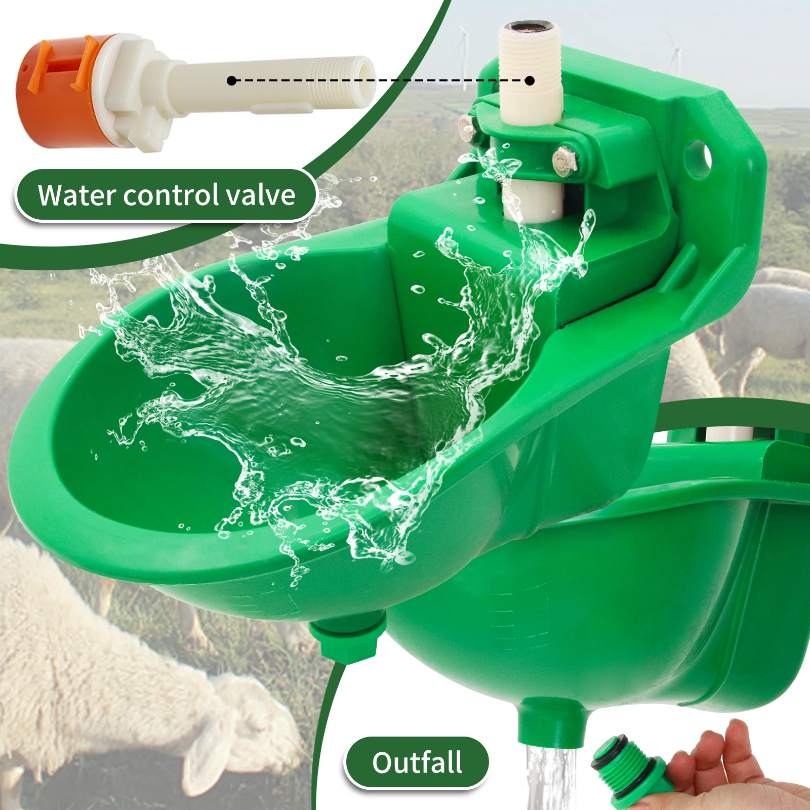 Livestock Sheep Goat Automatic Drinker Bowl With Valve Quality Water Fountain Cattle Sheep Dog Feeding Equipment Farm Animals