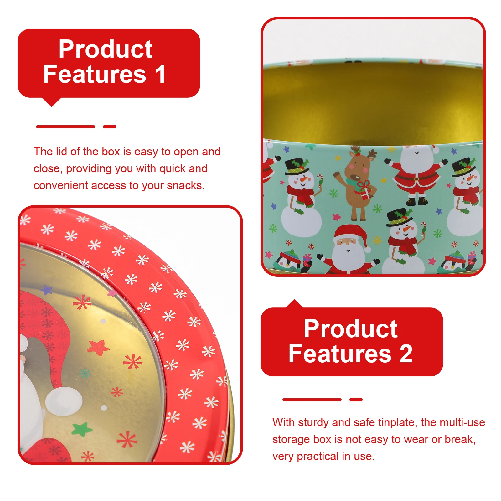 

Beautiful Cookie Boxes Cookies Biscuit Metal Container Tin Tins with Lids for Baking