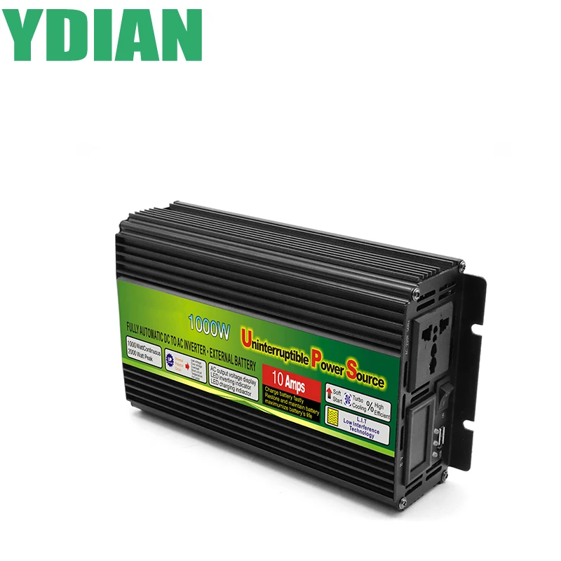 12VDC 1000W off grid inverter 110V/220VAC Modified sine wave inverter UPS with AC Battery Charging Function, Surge Power