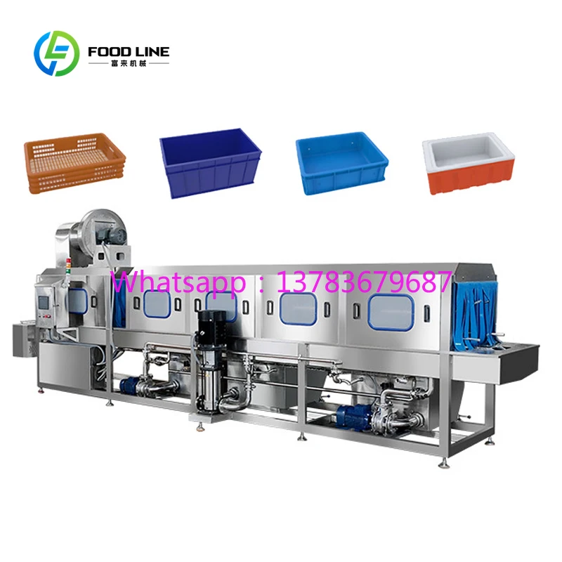 Customized Factory Price Basket Washing Machine Industrial Plastic Turnover Basket Crate Washer Pallet Tray Washing Machine