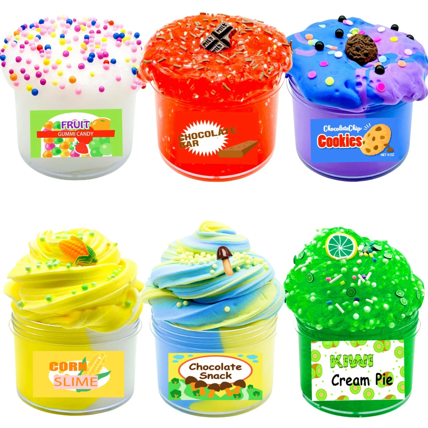 New 100ML Slime Set Fluffy Charm for Kid Color Clay Cotton Clay DIY Puzzle Stress Relief Children's Rubber Clay Toy