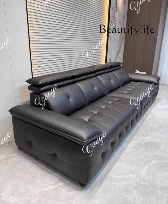 

Adjustable Headrest Sofa Living Room Multi-function New Italian Minimalist Living Room High Backrest Piano Keys X