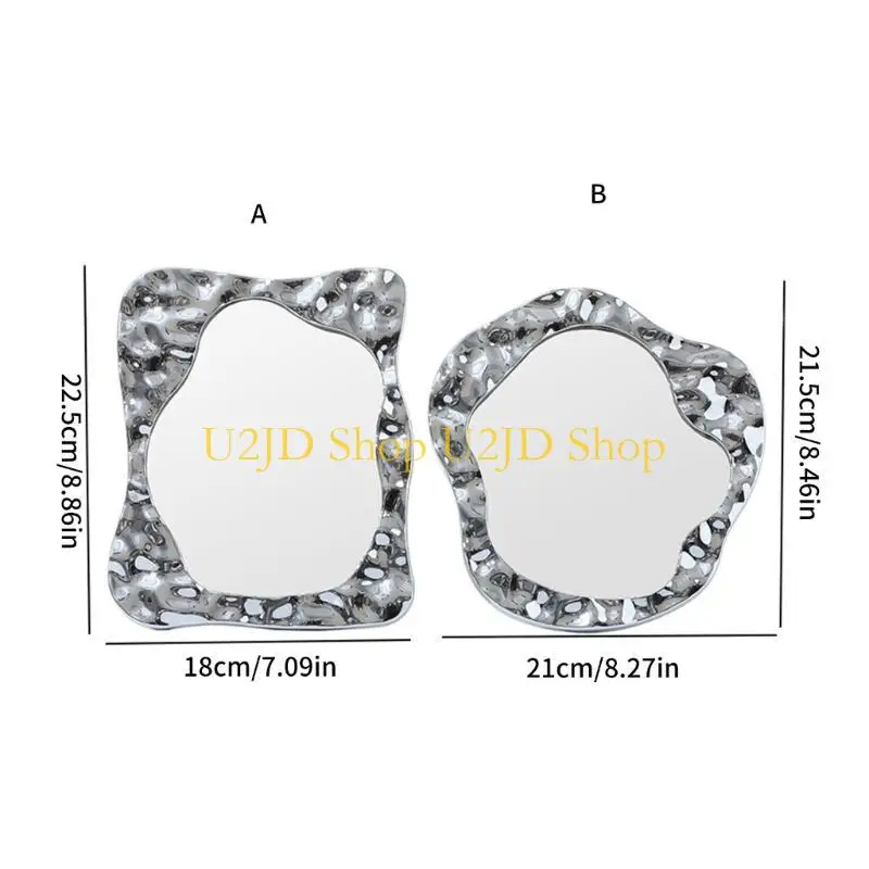 مرآة مكياج سطح المكتب U2JD ، مكتب طي محمول مرآة مستحضرات تجميل مرآة الحلق مرآة سفر مرآة تكييف مرآة