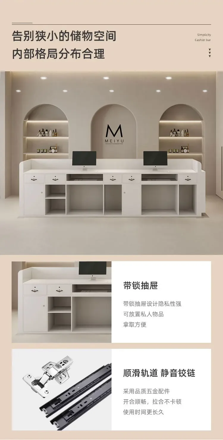 Bar moderno y sencillo, estudio de Yoga, salón de belleza, página de caja de recepción, pintura ligera de lujo, tienda de bodas, recepción