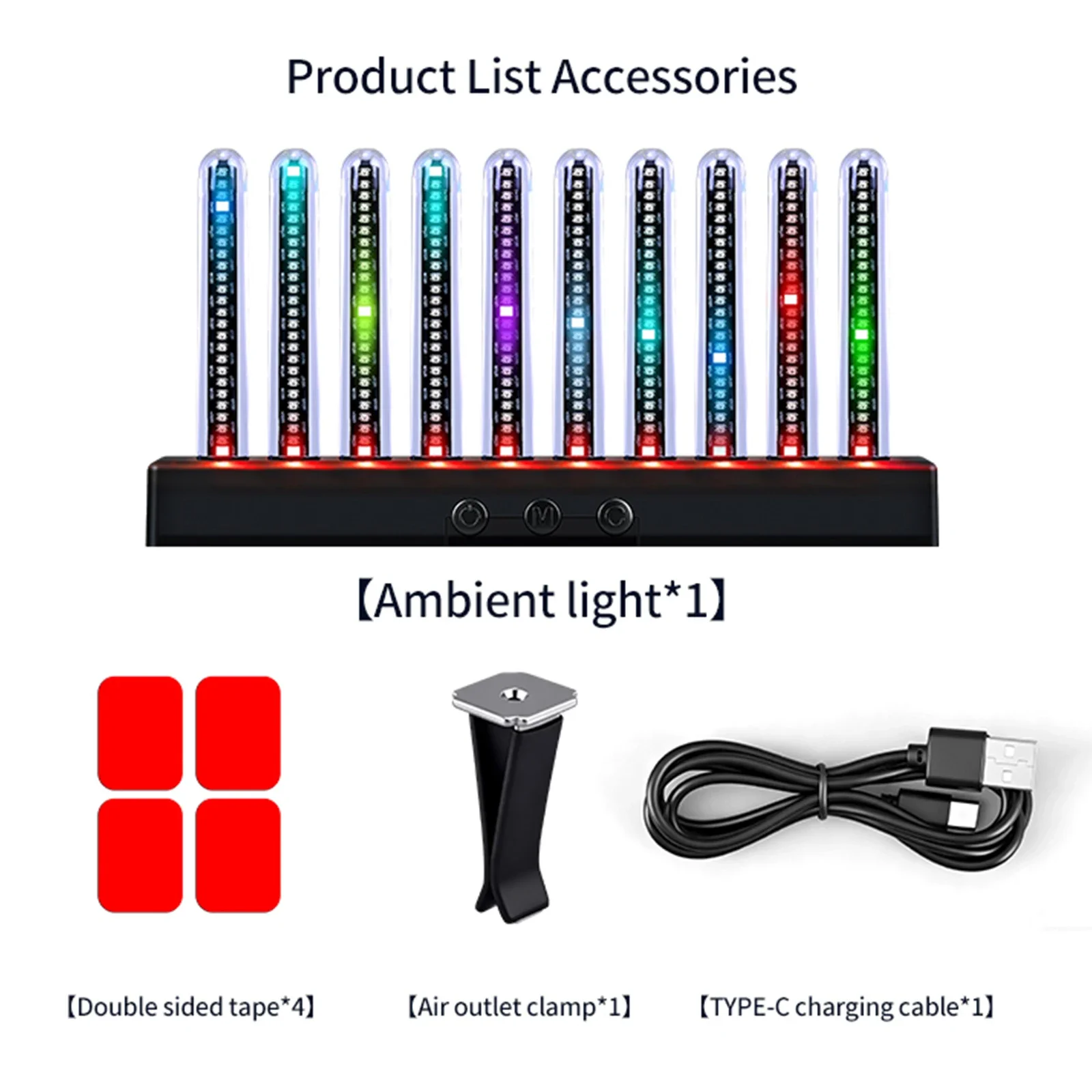 Einstellbares LED-Spektrumlicht mit mehreren RGB-Farben für die Innenausstattung von Autos zur Dekoration und als Innenzubehör. – Detail 20