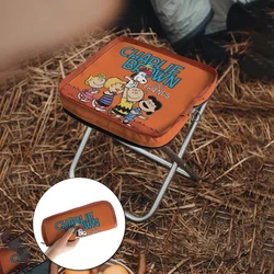 Snoopy Cartoon Pencil Bag Folding Small Stool Kawaii Outdoor Portable Handbag Style Mini Fishing Stool Gift for Friends