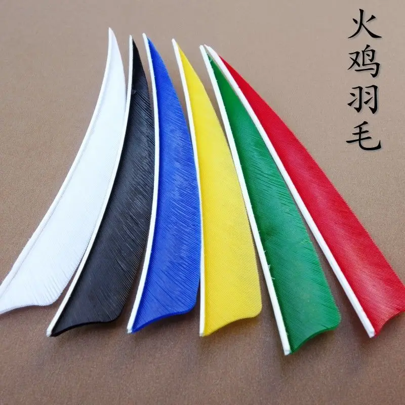 50 Pcs 4 Inch Water Drop Shape Archery Turkey Feather Right Wing Arrow Fletch Vanes For DIY Shooting Hunting image 5