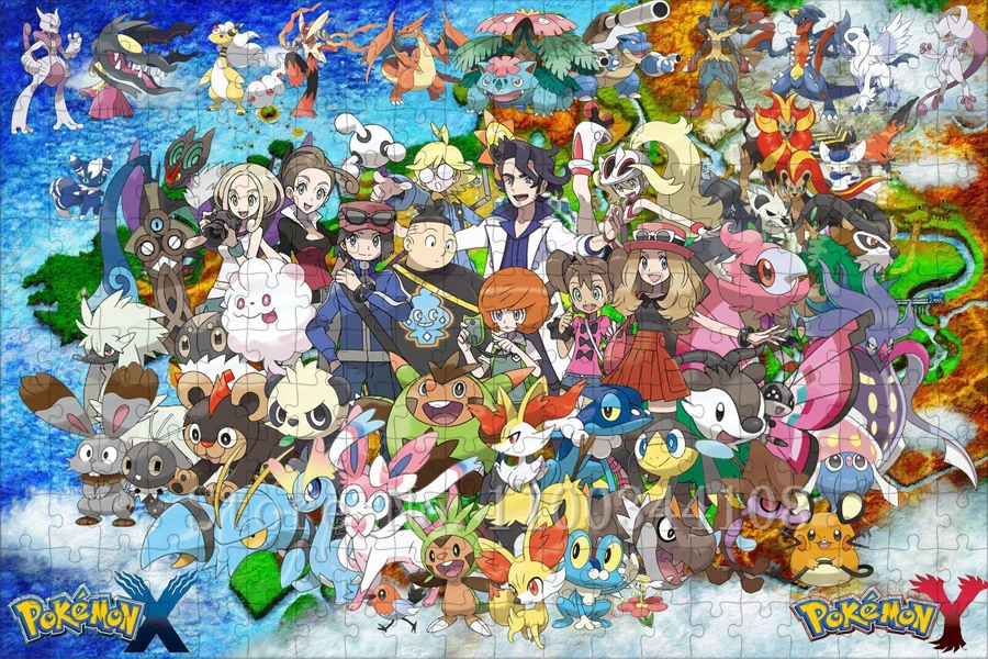 Pokemon Puzzles 300/500/1000 PCS Snorlax Squirtle Charmander Eevee Mewtwo Jigsaw Puzzle Parent-Child Interactive Toy