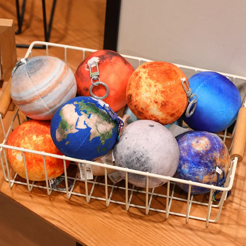 Pluszowa zabawka kosmiczna 7,5 cm - symulacja Ziemi, Słońca, Księżyca, Wenus, Marsa, Saturna - brelok, kolekcja dla entuzjastów astronomii