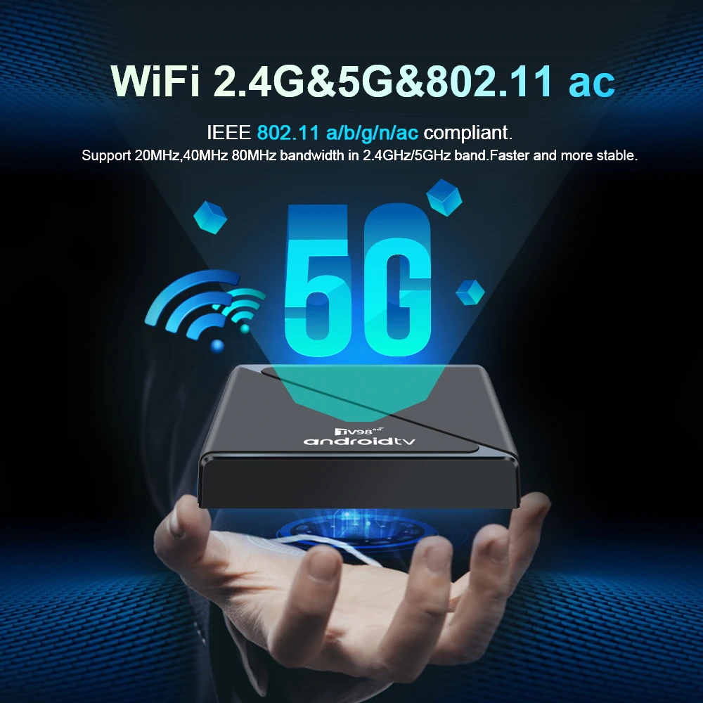 TV Box Salange Android TV98 ATV PRO 1G 2G RAM 8G 16G ROM BT 5.0 Smart IPTV BOX Allwinner H313 Quad Core USB HDMI 2.0 Compatible