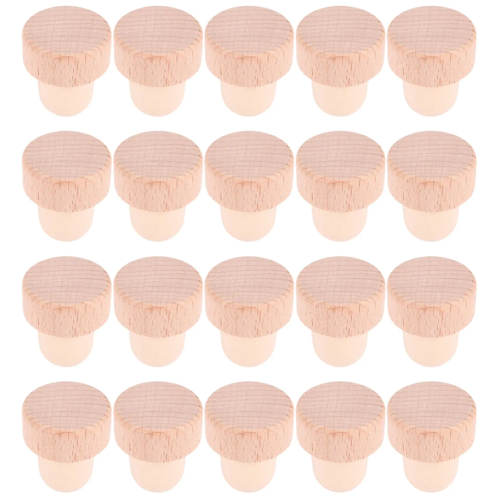 Neue 20-teilige Weinkorken in T-Form, Probierkorken, T-förmige Weinkorken mit Buchenholz-Weinflaschenverschluss, Stopfen für Flaschen