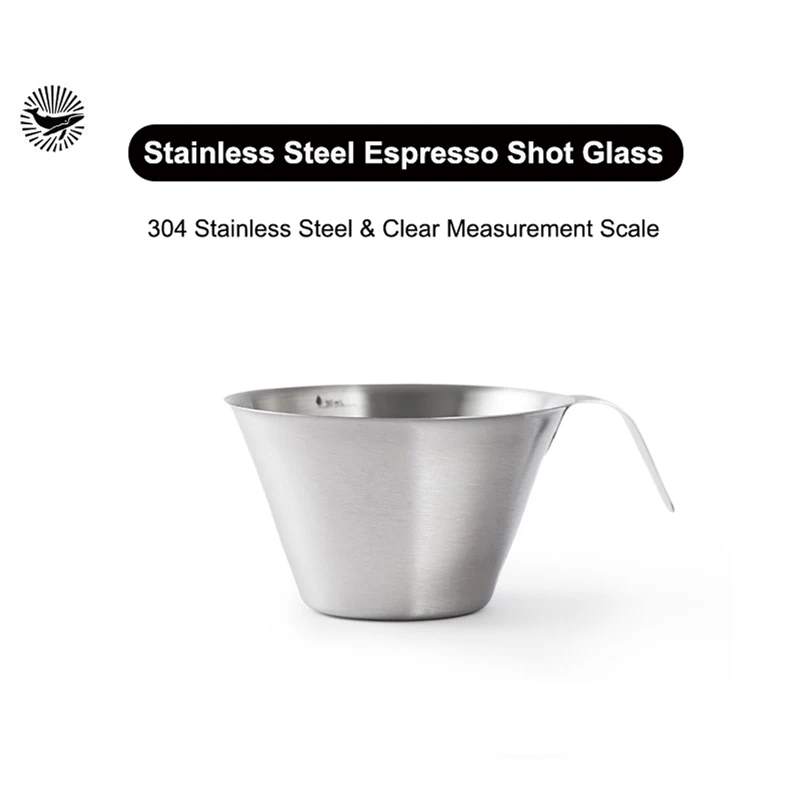 CAFEDE KONA SUS304 Espresso Shot Cup With 30ml/90ml Scale, Coffee Measuring Pitcher For Espresso Extraction, Barista Tool