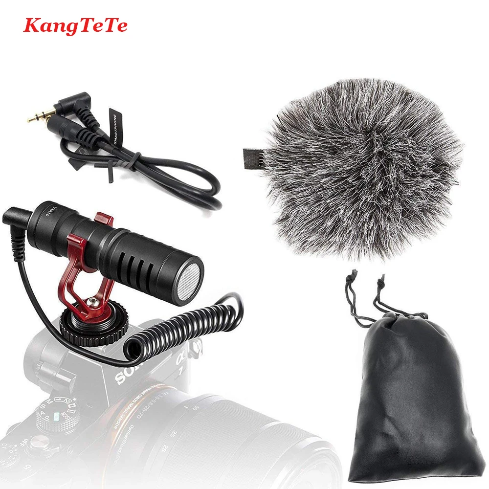 Professional Podcast Microphone Condenser Microphone for Camera Phone and Computer Video Recording Live Interview Shotgun Mic