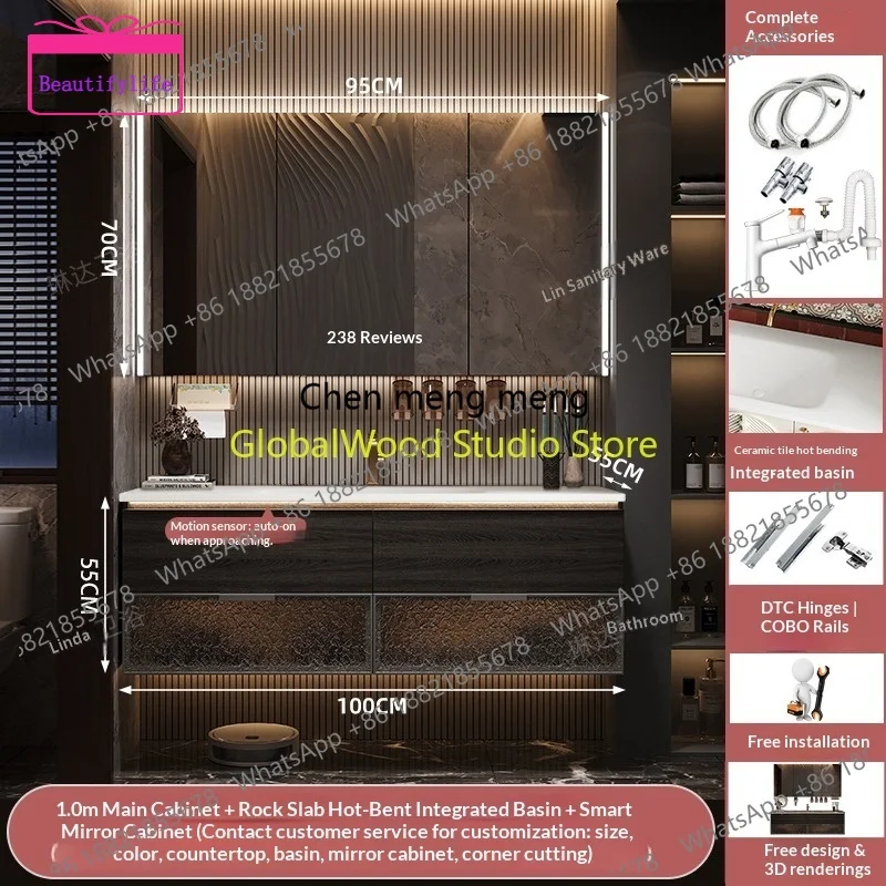 YL  Narrow Auxiliary Furniture for Bathroom Mirror With Container Floating Bathroom Vanity Cabinet Comfortable With Drawers Hom