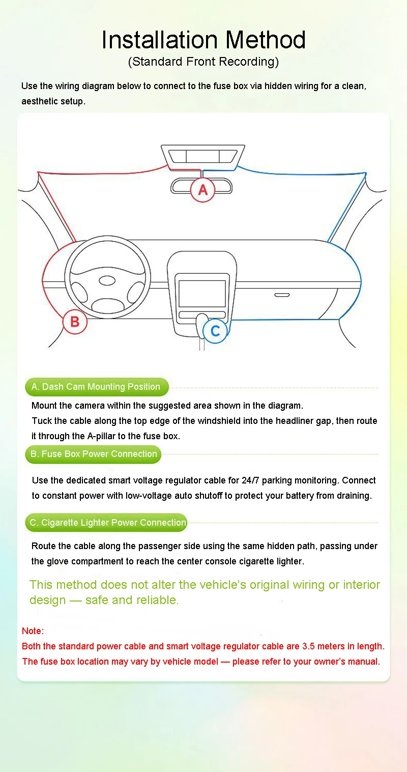 3-Linsen-Fisheye-Streaming-Dashcam 4K mit Volltouchscreen, App-Steuerung, 24-Stunden-Parkmodus, Bewegungsmelder, G-Sensor, Zeitraffer und Datenschutz-Aufnahme – Detail 18