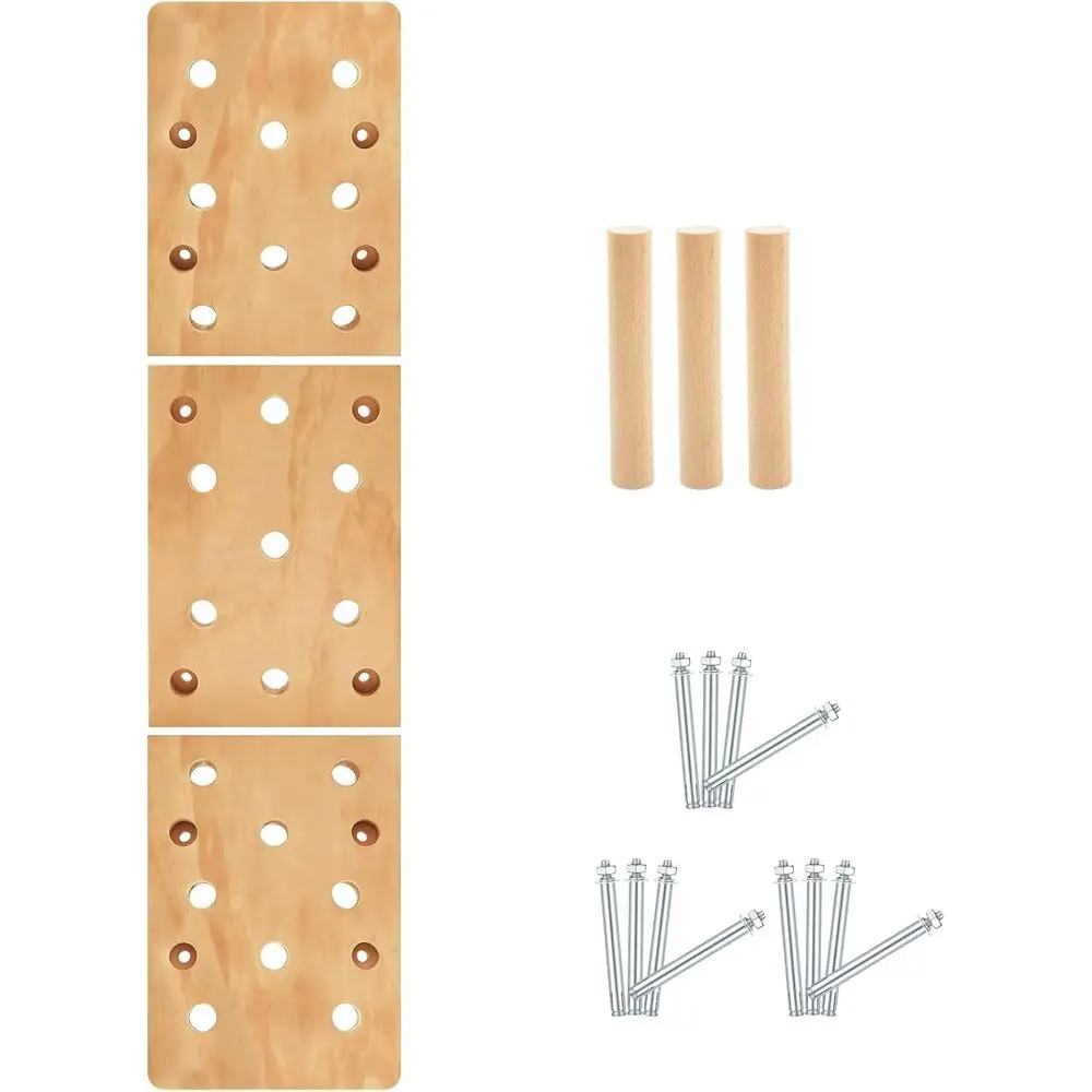 Tablero perforado de 12'x48', tabla de escalada en roca con clavijas, escalera montada en la pared de 23 agujeros, entrenamiento cruzado para Fitness, regalo de escalada en roca