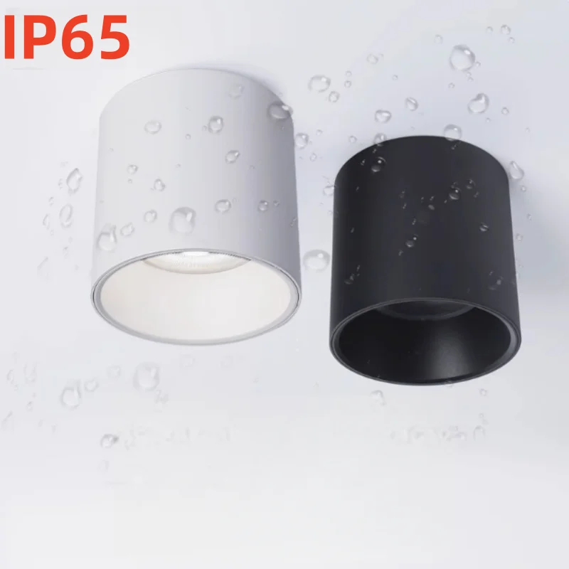 IP65 Exposed Circular Waterproof Spotlights for Bathrooms, Toilets, Balconies and Outdoor Toilets, Moisture-Proof and Fog-Proof