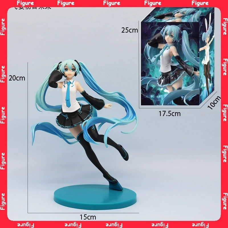 

20cm Anime Peripheral Virtual Singer Manga Statue Figurines PVC Model Toy Computer Desk Cake Decoration Gift To