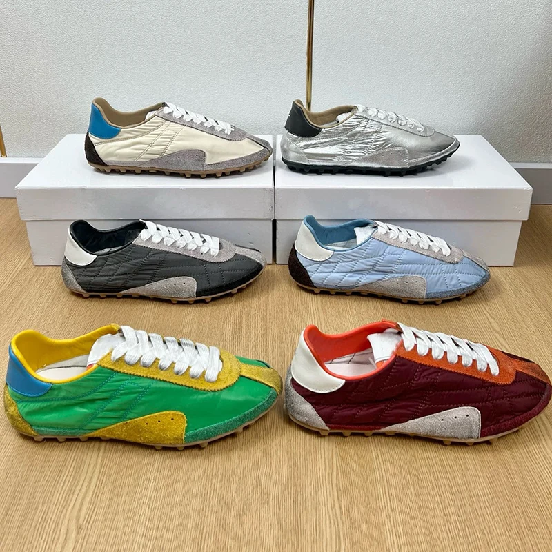 2026 Unisex Genuine Leather Casual Shoes Comfortable Flat Bottom Running Shoes For Women Outdoor Sports Men Designer Style Women