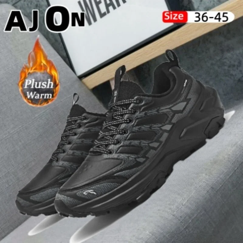 

Men's shoes winter wool lining plus velvet windproof hiking shoes to keep warm out shoes cold weather men's sports shoes