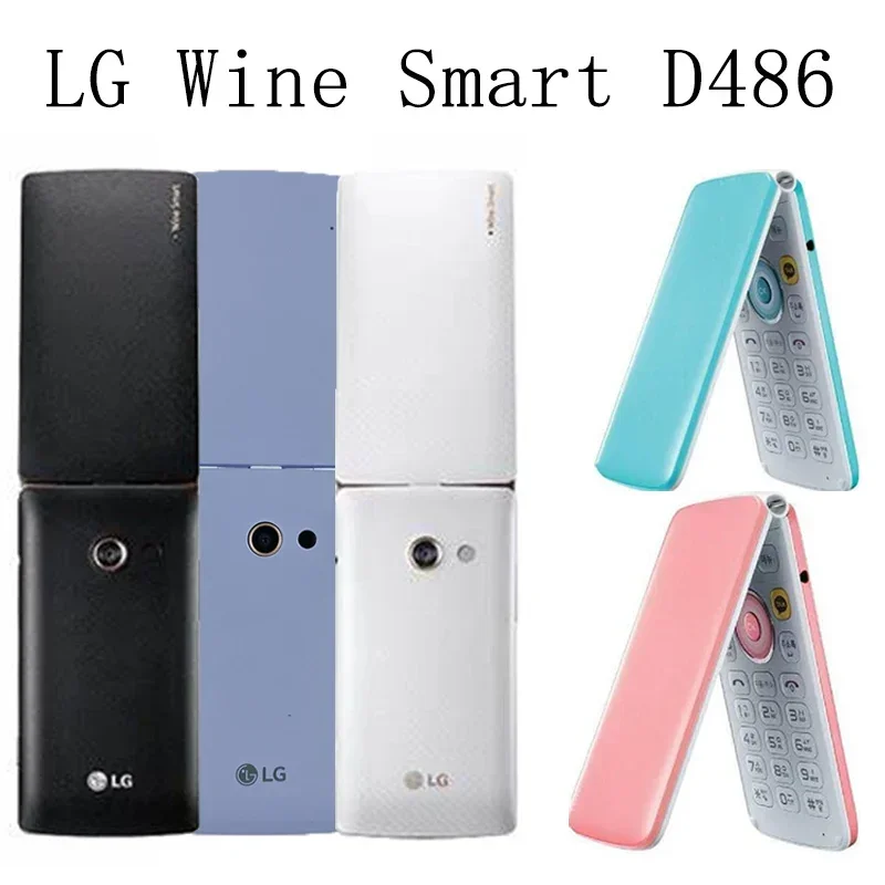 

LG Wine Smart D486 4G LTE Флип-мобильный телефон 3,5 дюйма 1 ГБ ОЗУ 4 ГБ ПЗУ 8 МП Четырехъядерный классический мобильный телефон LG D486 Wine