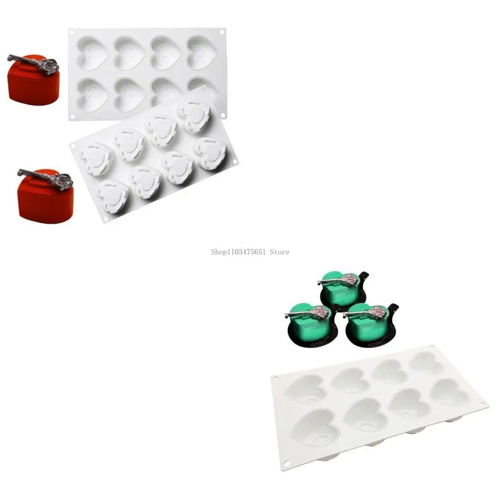 

6 Holes Silicone Chocolate Molds Heart Music Box Non-Stick Kitchen Baking Pans Fondants Molds for Candy Muffins