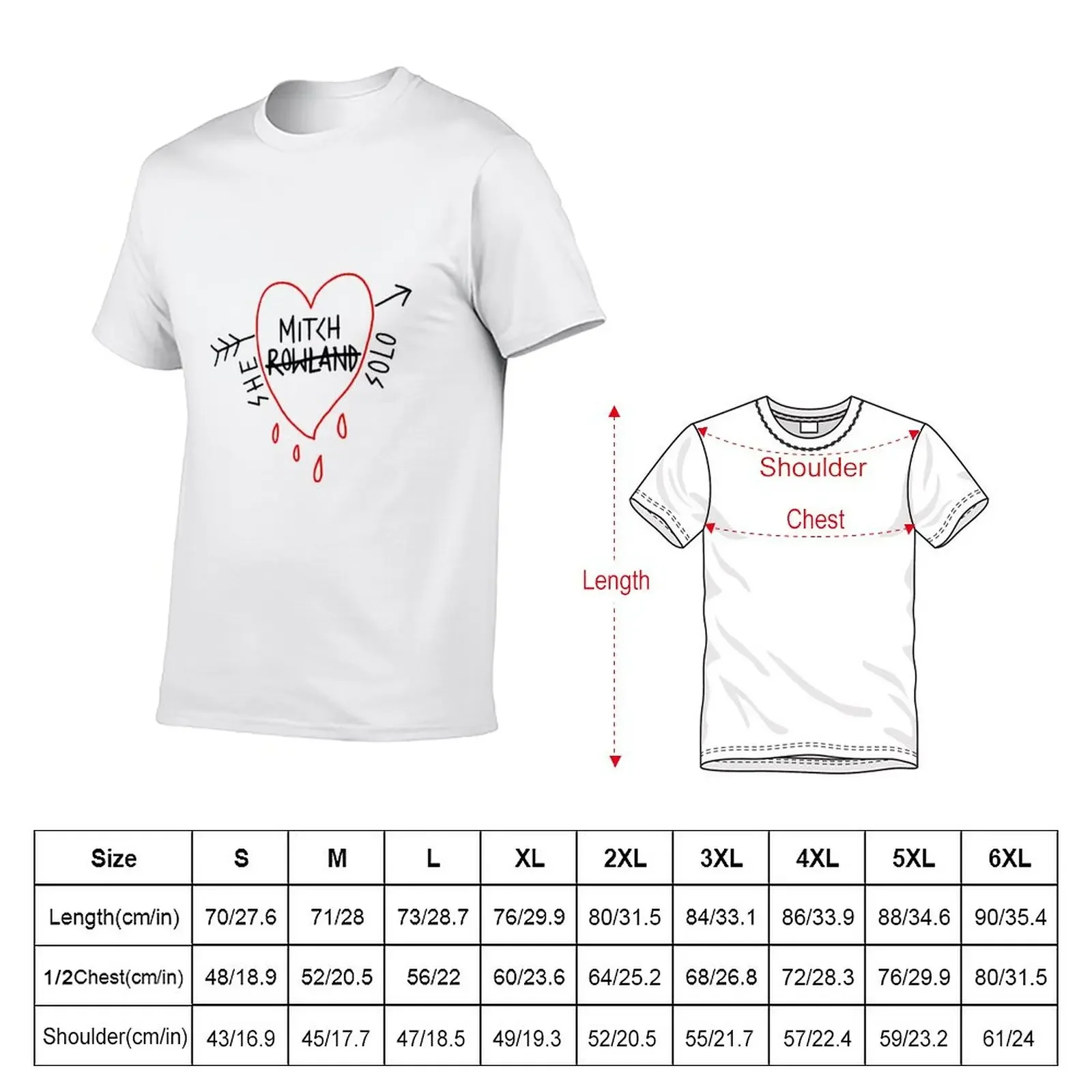 New Mitch Rowland She Solo Bleeding Heart T-Shirt heavyweight t shirts quick-drying t-shirt black t-shirts for men