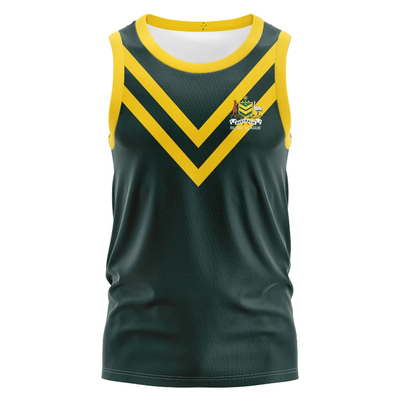 VEST 2024 Latest Australian Rugby League Shirts Polo Shirts Retro Kangaroo Style