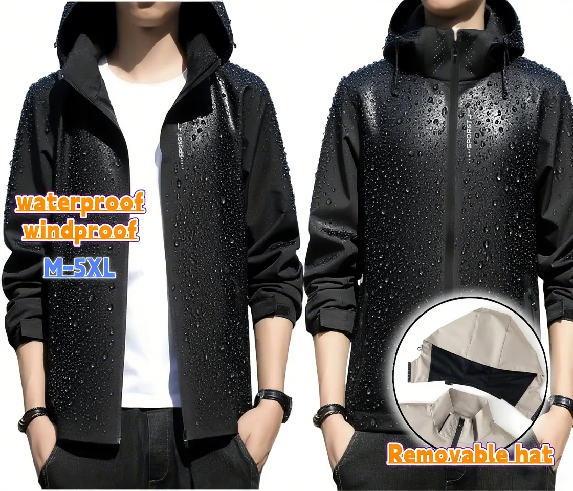 Autumn Men's Outdoor Waterproof Jacket Plus Size Windbreaker Rain Coat Breathable Fishing Camping Tactical Jackets Male Clothing