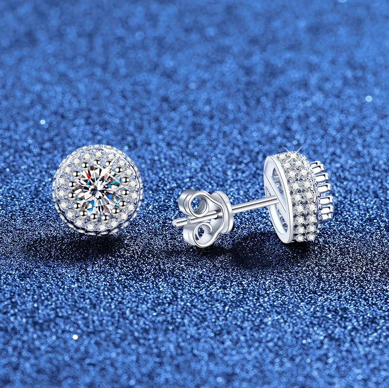 

Hot Selling Platinum PT950 18K Gold Earrings with French Bubbles, Light Luxury Temperament, Fashionable Moissanite Earrings